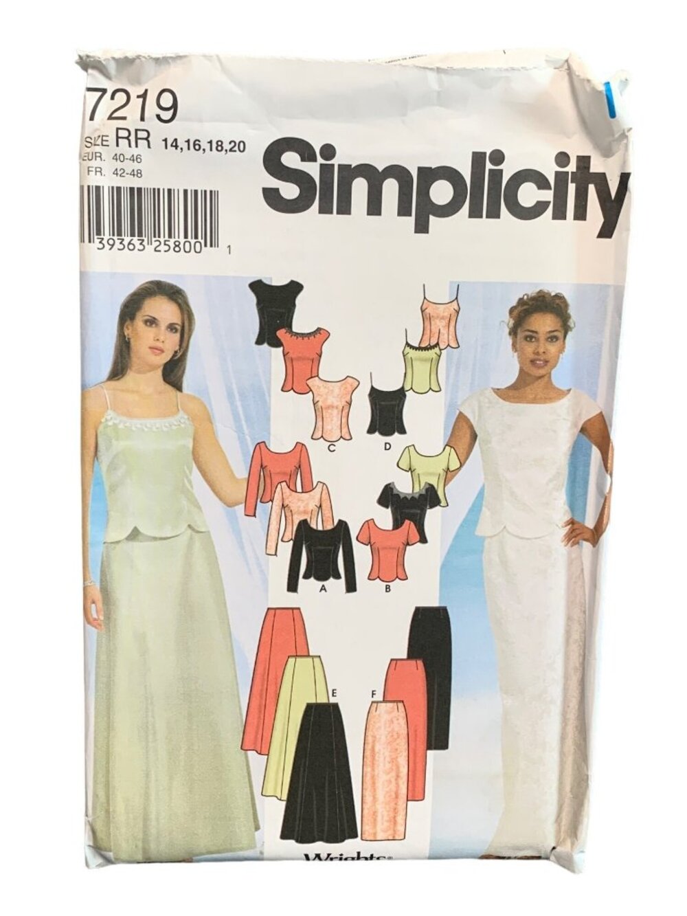 Simplicity 7219 Sewing Pattern Womens Shirt Skirt Size 14-16-18-20 Uncut